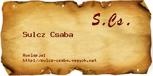 Sulcz Csaba névjegykártya