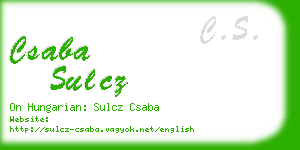 csaba sulcz business card